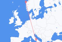 出发地 挪威弗卢勒目的地 意大利那不勒斯的航班