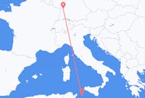 Vluchten van Pantelleria, Italië naar Karlsruhe, Duitsland