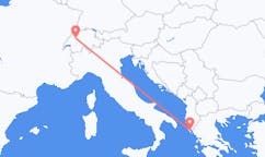 Vluchten van Bern, Zwitserland naar Korfoe, Griekenland