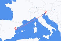 Flyreiser fra Castellón de la Plana, Spania til Trieste, Italia