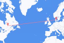 캐나다 시부가모에서 출발해 덴마크 오르후스로(으)로 가는 항공편