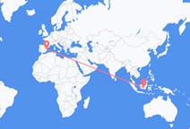 Flyreiser fra Palangka Raya, Indonesia til Valencia, Spania