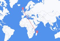 Flyrejser fra Toamasina, Madagaskar til Glasgow, Skotland
