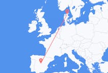 Vluchten van Aalborg, Denemarken naar Madrid, Spanje