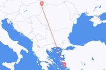 出发地 希腊萊羅斯島目的地 匈牙利德布勒森的航班