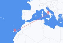 Vluchten van Las Palmas (ort i Mexiko, Veracruz, Tihuatlán), Spanje naar Napels, Italië