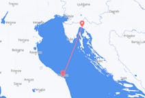Flug frá Ancona, Ítalíu til Rijeka, Króatíu