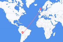 Voli da Sucre, Bolivia a Durham, Inghilterra, Inghilterra