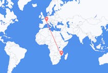 Flyreiser fra Quelimane, Mosambik, til Genève, Mosambik