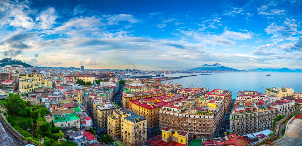 Photo of Panorama of Naples, view of the port in the Gulf of Naples and Mount Vesuvius. The province of Campania. Italy.