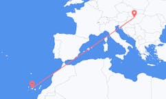 スペイン、 テネリフェ島から、スペイン、ブダペスト行き行きのフライト