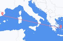 Vluchten van Ano Syros, Griekenland naar Barcelona, Spanje