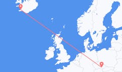 Fly fra byen Brno, Tjekkiet til byen Reykjavik, Island