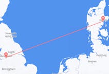 Vluchten van Manchester, Engeland naar Aarhus, Denemarken