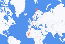 Flyrejser fra Bamako, Mali til Tromsø, Norge