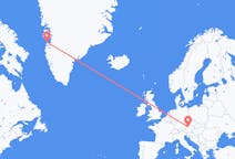 Vluchten van Aziatisch, Groenland naar Linz, Oostenrijk