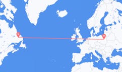 Flights from Happy Valley-Goose Bay to Warsaw