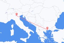 Vluchten van Kavala, Griekenland naar Verona, Italië