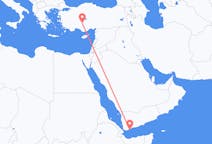 出发地 也门出发地 亞丁目的地 土耳其科尼亞的航班