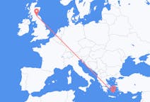Vols de Santorin, Grèce pour Édimbourg, Écosse