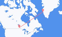캐나다 위니펙에서 출발해 그린란드 마니초크에게(으)로 가는 항공편