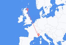 Flüge von Aberdeen, Schottland nach Nizza, Frankreich