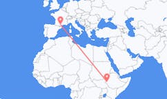 Flüge von Gambela, Äthiopien nach Carcassonne, Frankreich