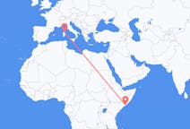 出发地 索马里出发地 摩加迪休目的地 意大利奧里維亞的航班