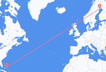 Flyreiser fra Rock Sound, Bahamas til Lulea, Sverige