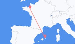 Flights from Rennes, France to Menorca, Spain