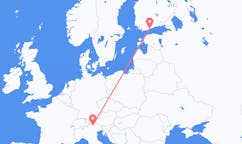 Flug frá Bolzano, Ítalíu til Helsinki, Finnlandi