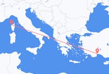 Loty z Calviego, Francja z Antalya, Turcja