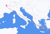 出发地 希腊出发地 圣托里尼目的地 法国里昂的航班
