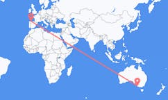 Flyreiser fra Mount Gambier, Australia til Santiago del Monte, Spania