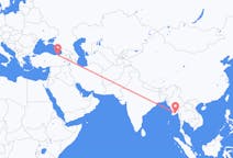 出发地 缅甸仰光目的地 土耳其特拉布宗的航班