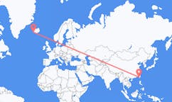航班从台湾台南市市到雷克雅维克市，冰岛塞尔