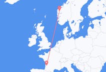 Flyg från Sandane, Norge till Bordeaux, Frankrike