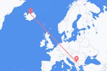 Vluchten van Pristina, Kosovo naar Akureyri, IJsland