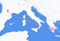 Vluchten van Kalamáta, Griekenland naar Toulouse, Frankrijk