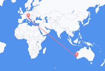 オーストラリア、 パースから、オーストラリア、リミニ行き行きのフライト