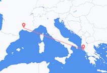 Vluchten van Nîmes, Frankrijk naar Korfoe, Griekenland