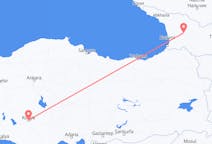 Vluchten van Koetaisi, Georgië naar Konya, Turkije