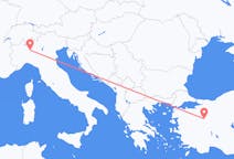 Vols depuis Kutahya, Turquie pour Milan, Italie
