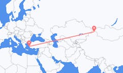 Flyrejser fra Altay Prefecture, Kina til Samos, Grækenland