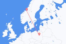 Flights from Warsaw in Poland to Trondheim in Norway