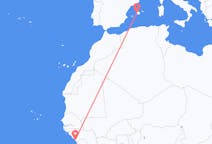 Vols de Conakry à Palma