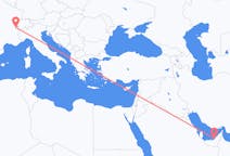 Flyrejser fra Abu Dhabi, De Forenede Arabiske Emirater til Genève, Schweiz
