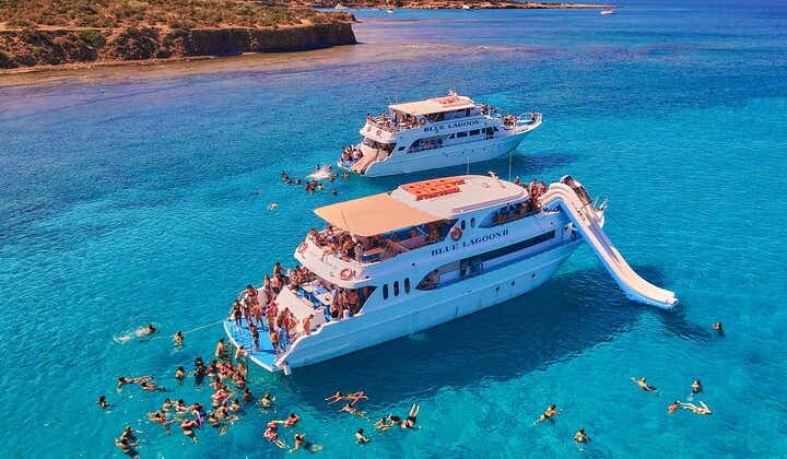 Blue Lagoon Boat Trip in Cyprus with Waterslide, Music, and Wine