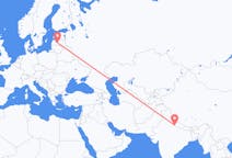 Vluchten van Dhangadhi, Nepal naar Riga, Pescara, Letland