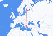 Flights from Plaka, Milos, Greece to Helsinki, Finland